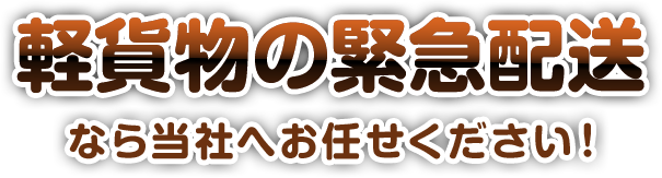 軽貨物の緊急配送なら当社へお任せください！